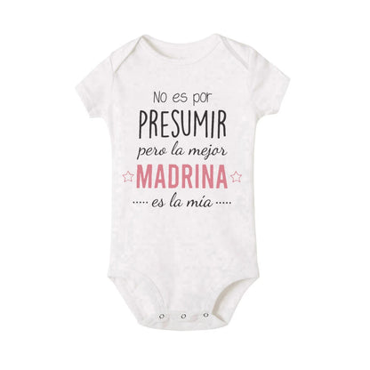 Not Show To Off But The Best Godmother/Godfather Is Mine Printed Baby Romper Funny Infant Short Sleeve Bodysuit Toddler Clothes