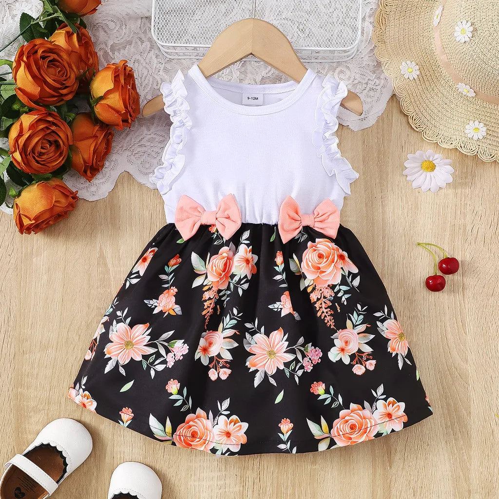 Baby Girl Summer Clothes Floral Print Sleeveless Dresses