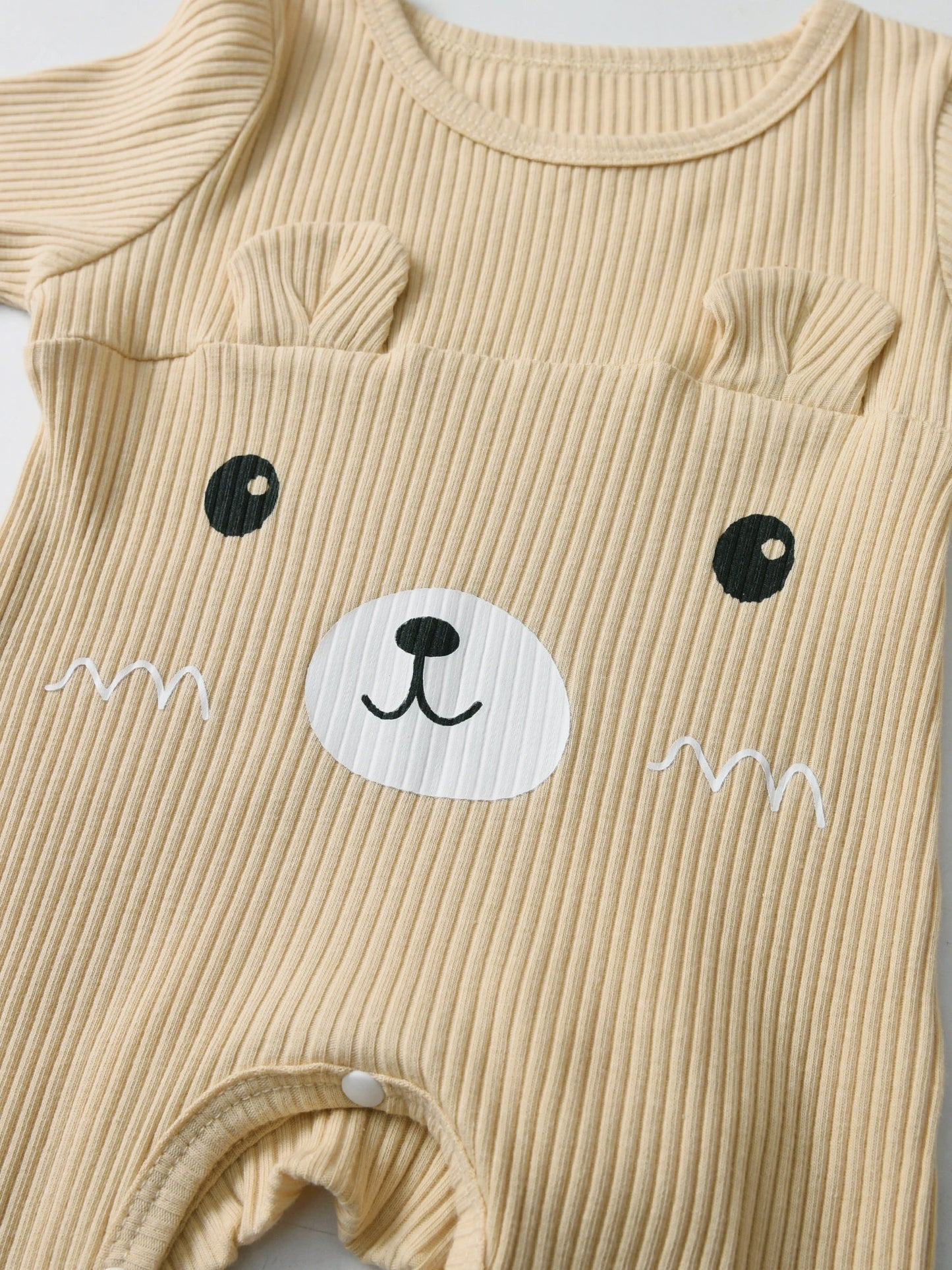 Newborn infant Baby Boy Romper Little Bear Pattern Long Sleeve Romper Jumpsuit and Hat Clothes Cute Outfit for Boys