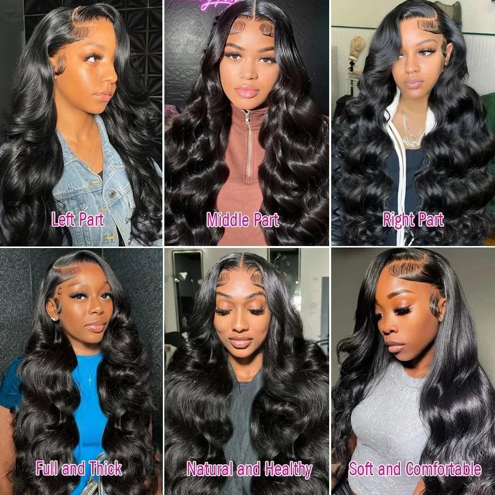 Body Wave 13x6 Synthetic Lace Frontal Wig Pre Plucked with Baby Hair