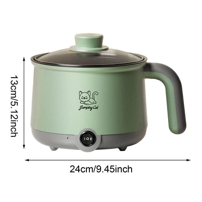 Electric Hot Pot Household Multipurpose Portable 1.8L Ramen Cooker Noodles Cooker for Shabu Shabu Dumpling Noodles Oatmeal Eggs