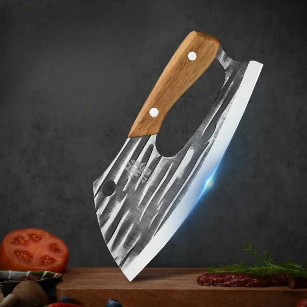 Stainless Steel Fish Cutter Kitchen Knife Meat Cutter High Quality Wood Handle Labor-saving Knife Kitchen Tool