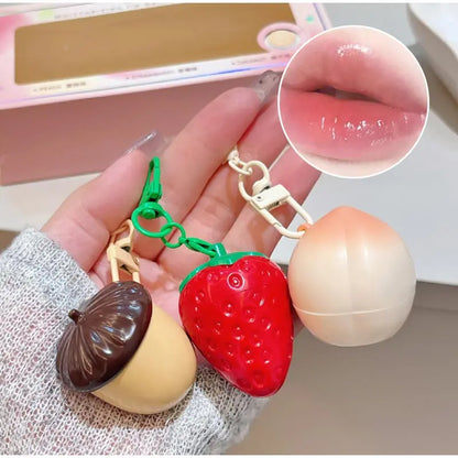 Peach & Strawberry Nut Moisturizing Lip Balm - Winter Defense Against Chapping & Cracking, Soothing Repair and Fine Line Reducti