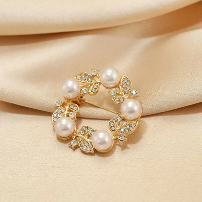 1PCS New Tulip Flower Golden Brooch Elegant Design Sense Rose White Stone Jewelry