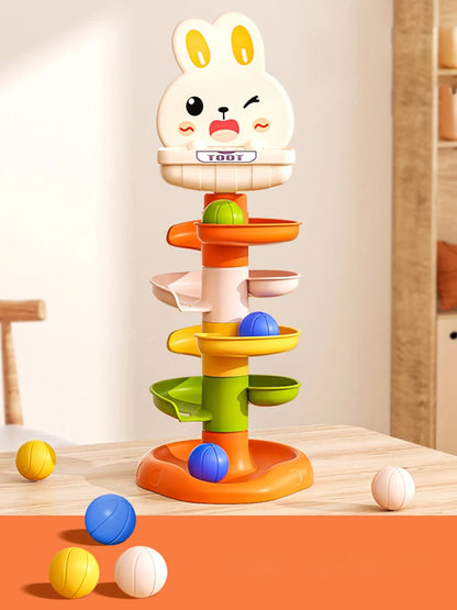 Ball Drop Toys for Toddler 1-3 Montessori Stacking Tower Toy Baby Development Games Educational Learning Activity Birthday Gift