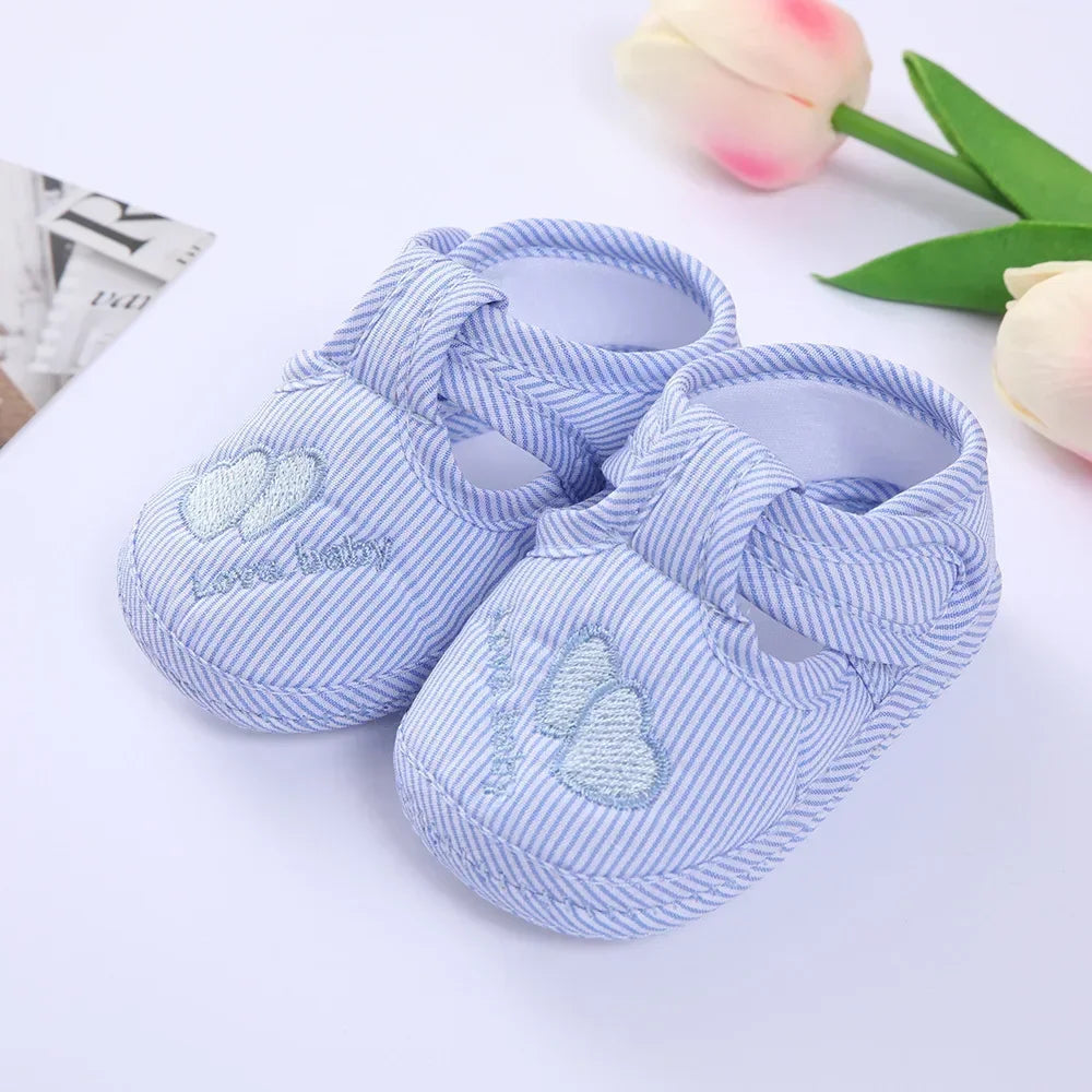 Double Heart Spring and Autumn Shoes for Men and Women 0-1 Years Old Soft Soled Toddler Shoes 3-6-9 Months Baby Walking Shoes