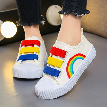 Children Shoe Canvas Shoe for Girl Causal Sneaker for Boy Kid Shoe for Girl Kid Kindergarten Rainbow Board Shoe Women Shoe Tenis