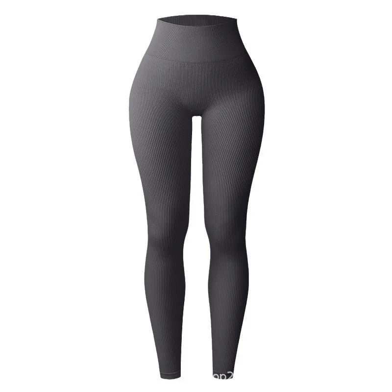 Thread Knited Leggings Women Seamless Slim Tights Gym Trainning Running High Waist Hip Liftting High Elastic Yoga Fitness Pants