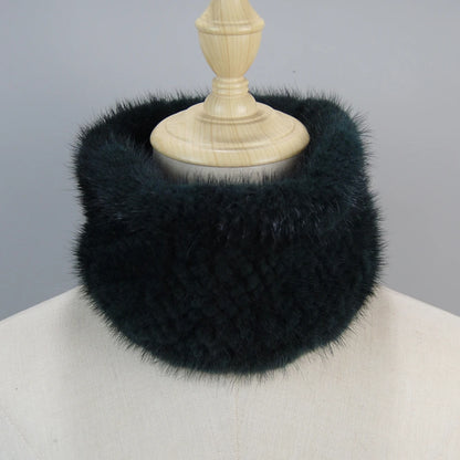 2025 New Women Winter Real Mink Fur Scarves headbands Good Elastic Knitted Natural Mink Fur Scarf Thick Warm Lady Fur Ring Shawl