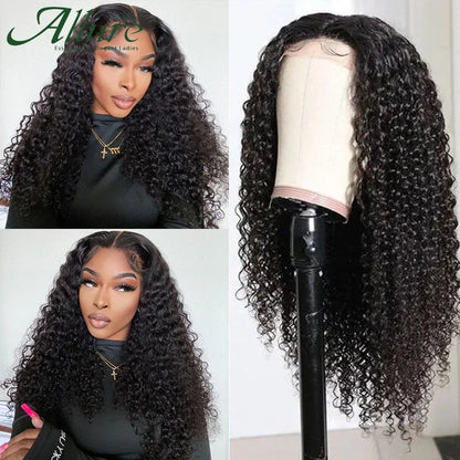 Deep Wave Lace Front Wig Human Hair Wigs For Black Women Curly Brazilian Remy Hair Wigs Glueless Water Wave Part Lace Wig Allure