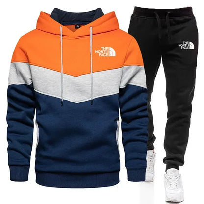 Autumn and winter Sportswear suit men's hoodies set casual warm sports sweater brand pullover + jogging pants 2-piece set