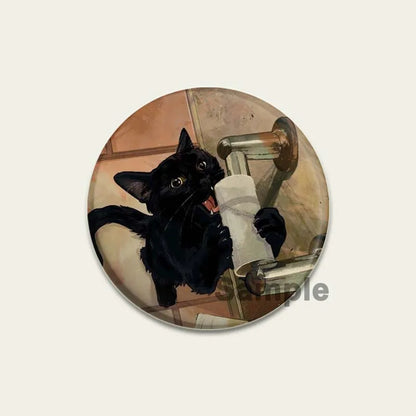 32/44/58mm Funny Cute Cat Badge Round Creative Brooches Fashion DIY Backpack Jewelry Accessory Gifts HD Print Handmade Pins