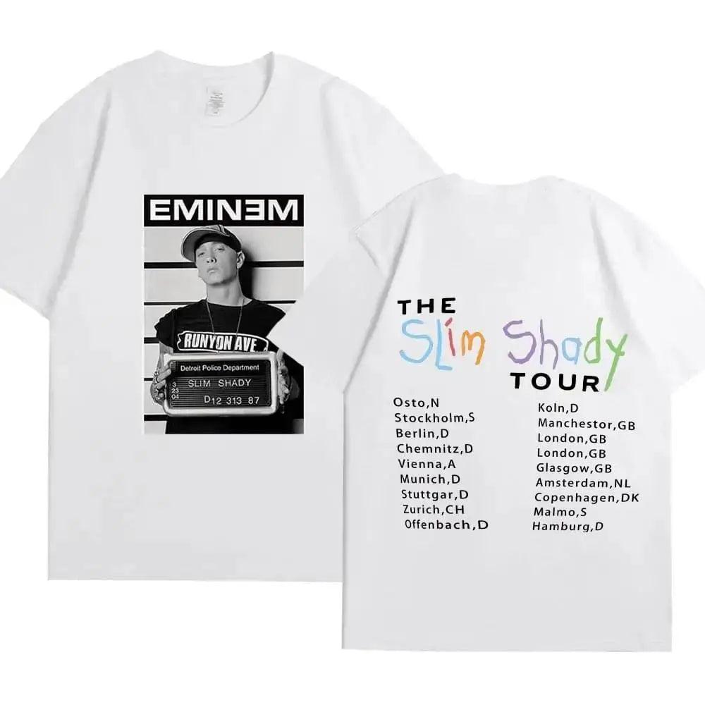 Eminem Graphic Print T Shirt Hip Hop Streetwear Rock T Shirt Short Sleeve Fashion Casual Crew Neck Plus Size T Shirt Women