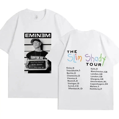 Eminem Graphic Print T Shirt Hip Hop Streetwear Rock T Shirt Short Sleeve Fashion Casual Crew Neck Plus Size T Shirt Women