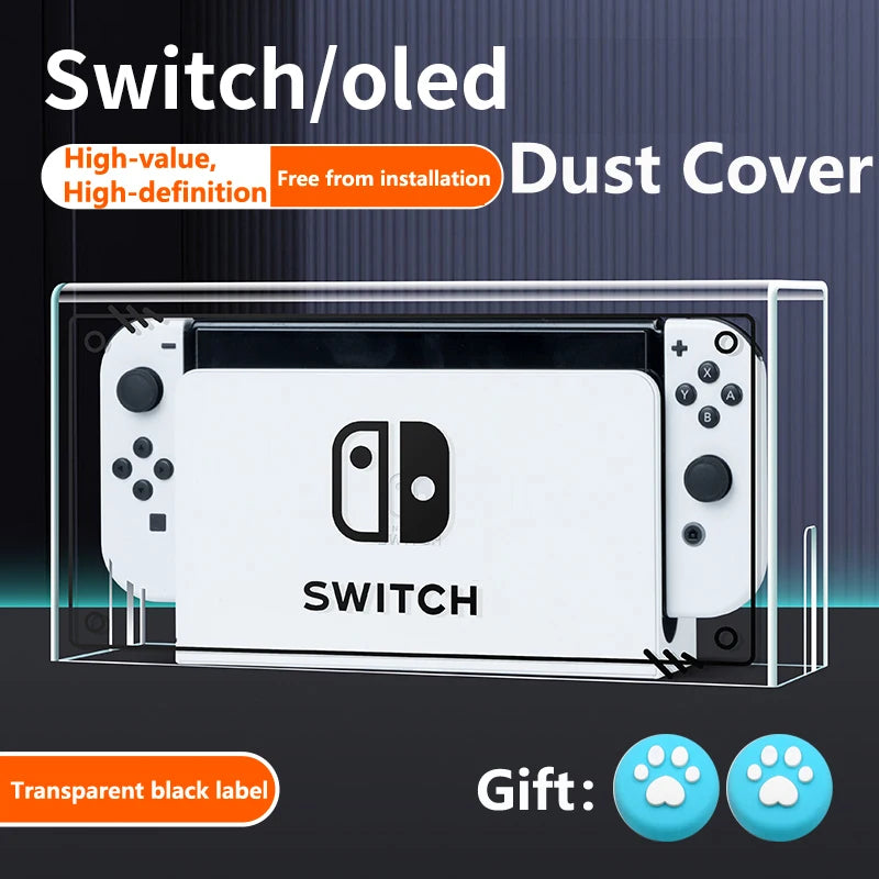 New Clear Dust Cover for Nintendo Switch Oled Protection Cover Protective Sleeve Acrylic Display Box Shell Ns Games Accessories