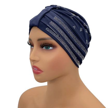 Summer Breathable Muslim Turban Cap Diamonds Under Scarf Hat Fashion Inner Hijab Bonnet