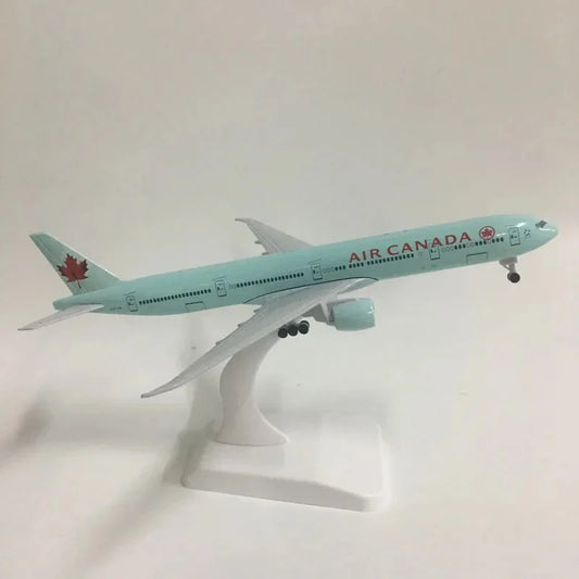 20CM Boeing 777 Air Canada Alloy Airplane Model Toy With Wheel Replica Aircraft Plane Boys for Collectible Display Gift