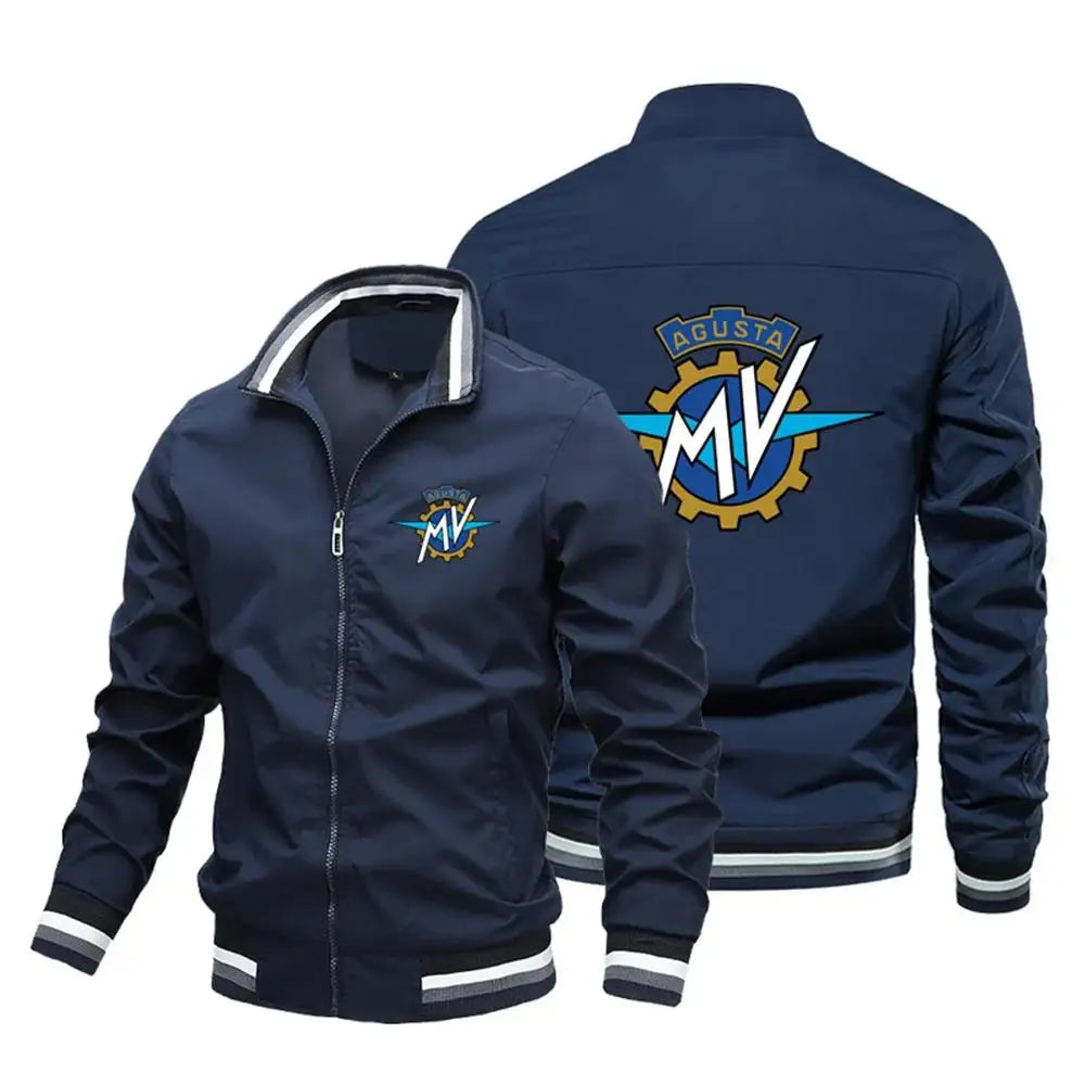 Augusta MV Art Grade Motorcycle Logo Men's Bomber Jackets Large Loose Windproof Outdoor Cycling Motorcycle Jackets