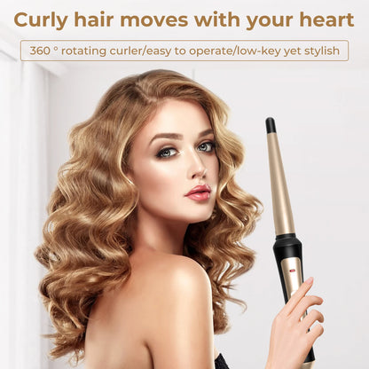 Hair Curling Wand 3/4 Inch Tapered Curling Iron Professional Ceramic Hair Curler Wand Fast Heating Hair Curlers for All Hair