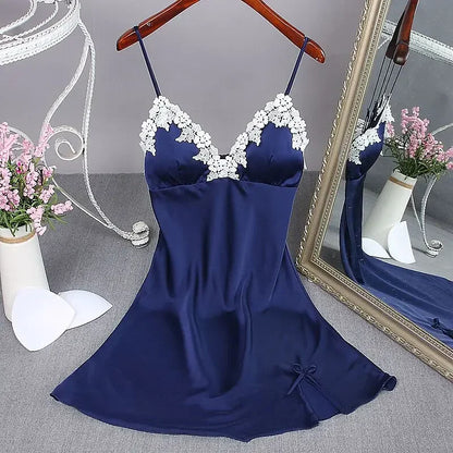 Sexy Red Women Mini Robe Nightwear Nightdress Nighty Nightgown Suspender Skirt Sleepwear Rayon Sleeveless For Female