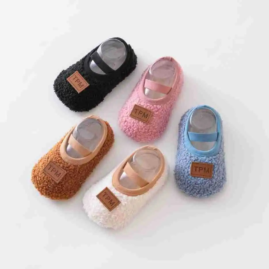 Autumn Winter Baby Slippers Toddler Plush Floor Sock Shoes Boy Girl Children Soft Anti-slip Walking Shoes Indoor Home Kids Shoes