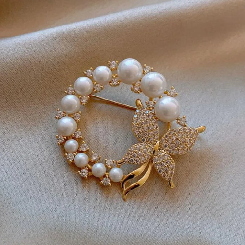 Pearl Butterfly Brooch High-end Small Fragrance Exquisite