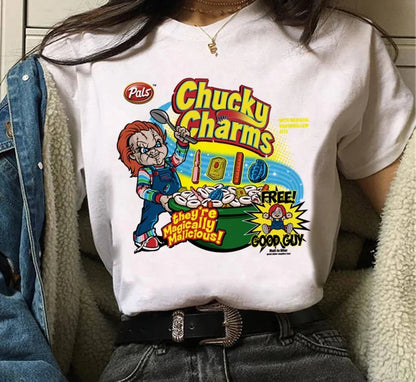 Chucky Graphic Printed T Shirt Chucky Streetwear Fashion Casual Crew Neck Short Sleeve Plus Size T Shirt Women