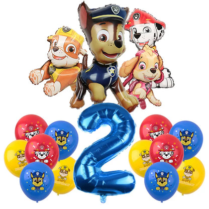 PAW Patrol Birthday Party Decoration Toy Hat Kids Gift Aluminum Foil Balloon Dog Chase Marshall Skye Rubble Disposable Tableware