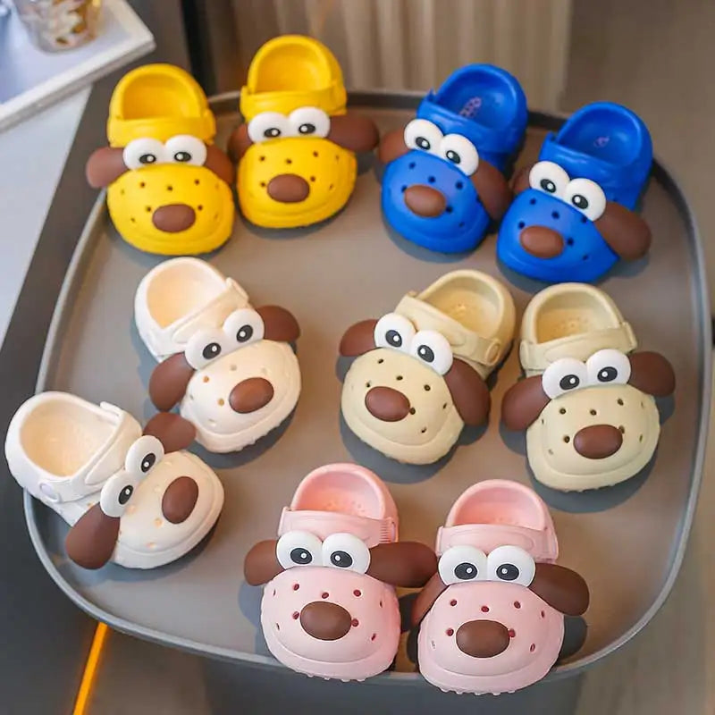 Children's cartoon puppy hole shoes Walking shoes Home beach quick drying lightweight non slip sandals Upstream shoes