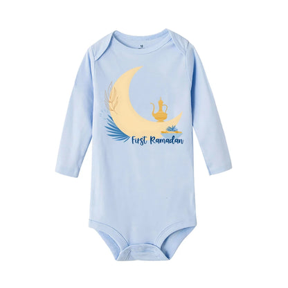 My First Ramadan Baby Romper Long Sleeve Print Infant Bodysuits Ramadan Newborn Jumpsuits Islamic Muslim Festival Clothing