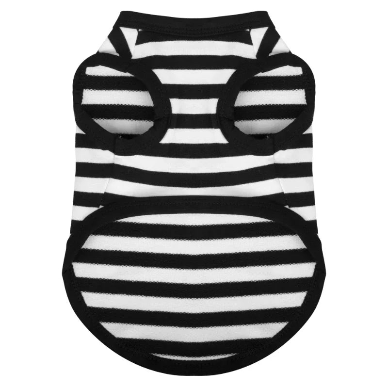 1Pc Summer Dog Clothes for Small Medium Dogs Pet Stripe Cotton Sweatshirt Breathable Puppy Cat Clothing