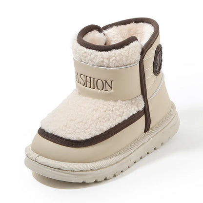 Children's Winter Snow Boots Boys Plus Plush Warm Cotton Short Boots Children's Outdoor Anti-slip Casual Lamb Wool Cotton Shoes