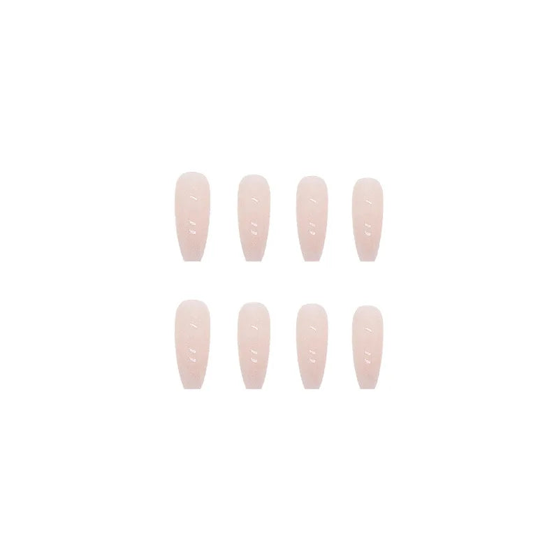 24 Pcs Medium-Long Coffin Press On Nails Pink Gradient Fake Nails Glossy French Style Reusable False Nails For girls QH-R485