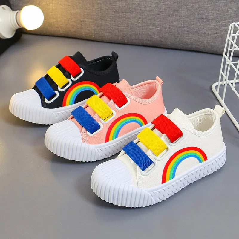 Children Shoe Canvas Shoe for Girl Causal Sneaker for Boy Kid Shoe for Girl Kid Kindergarten Rainbow Board Shoe Women Shoe Tenis