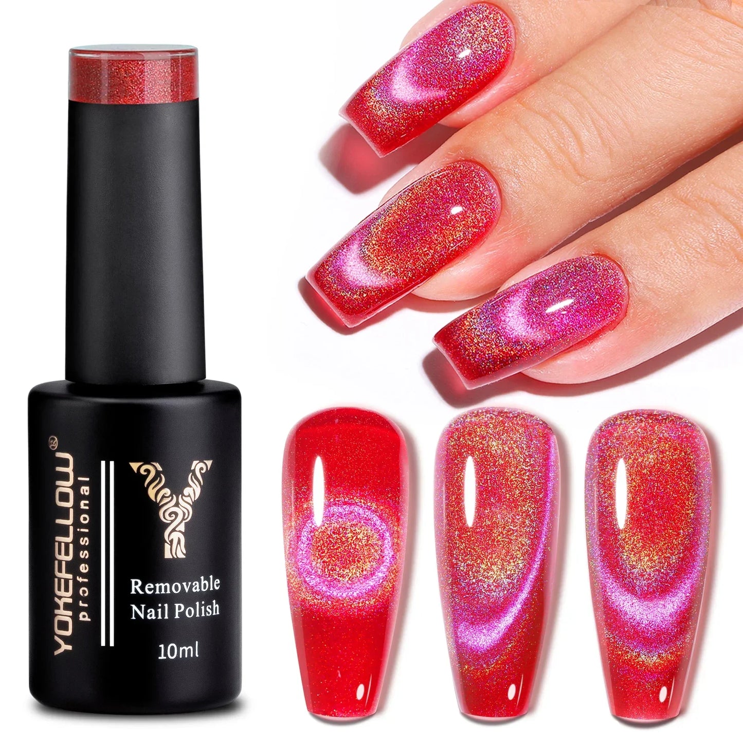 YOKEFELLOW 2025 New Dreamland Cat Eye Gel Nail Polish 10ml Dual Gloss Dreamland Color Soak Off Cat Magnetic UV Gel Varnish DIY