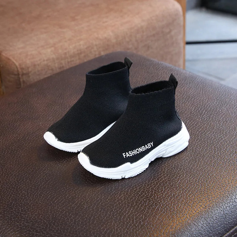 Autumn Winter Kids Sneakers Children Casual Shoes Slip-on Breathable Kids Socks Shoes Non-slip Snow Boots Boys Girls Sport Shoes