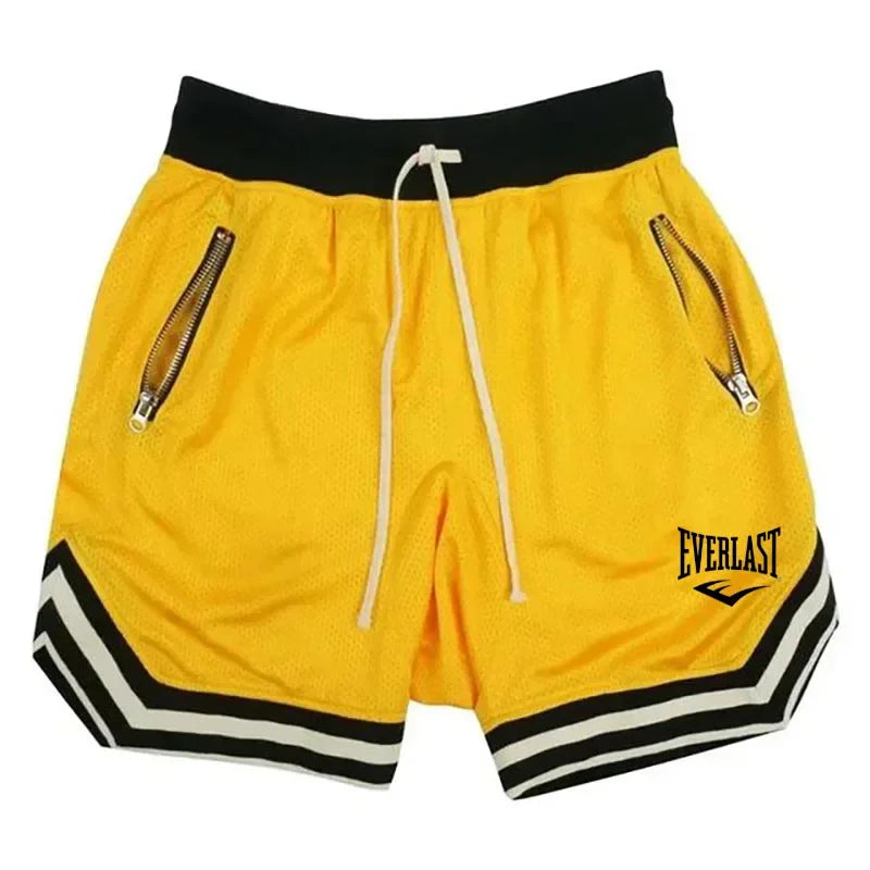 EVERLAST Fitness Sports Basketball Shorts Men's Summer Casual Loose Breathable Mesh Shorts Fashion Hip Hop Sweatpants