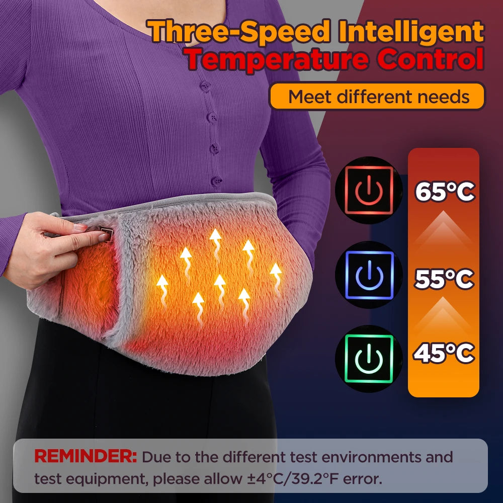 Electric Heating Belt Hand Warmer Winter Heater Waist Warmers Hot Compress Abdominal Lumbar Uterus Warming Pad USB Charging