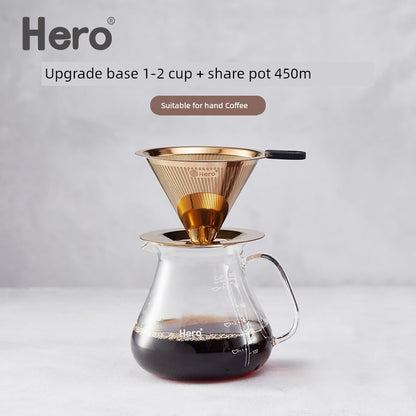 Hero Ultra-Fine Encryption For Home Stainless Steel Pour-over Coffee