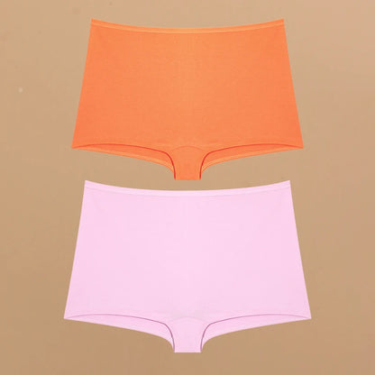 2pcs Women's Cotton Boxers Panties Female Seamless Sports Boyshorts Underwear Female Solid Soft Lingerie Safty Shorts XS-XL 2024