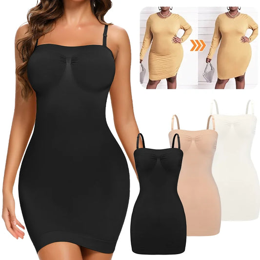 Women Shapewear Strapless Tube Slip Dress Mini Bodycon Dresses for Women Seamless Tanks Top Dress Slimming Underwear Corsets