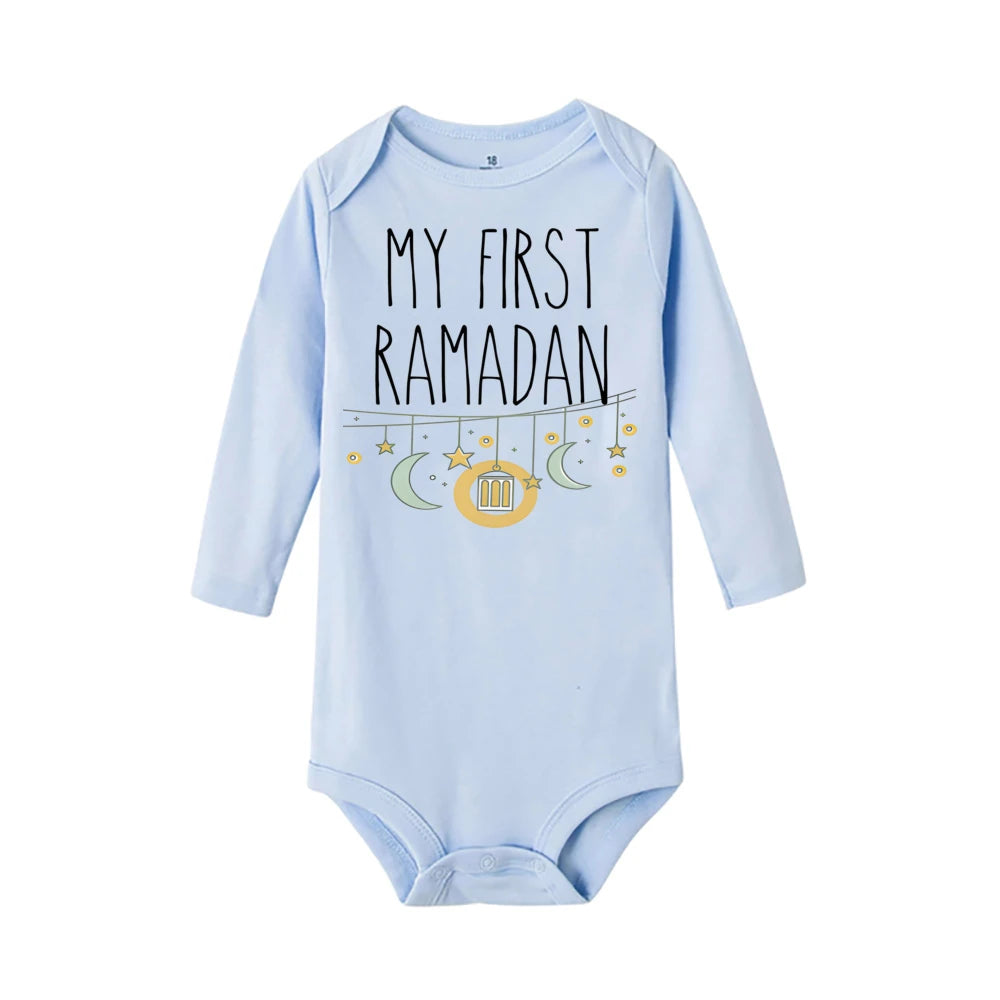 My First Ramadan Baby Romper Long Sleeve Print Infant Bodysuits Ramadan Newborn Jumpsuits Islamic Muslim Festival Clothing