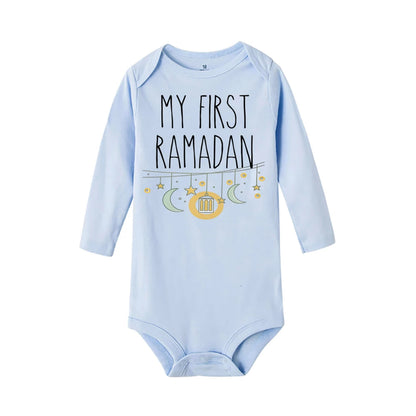 My First Ramadan Baby Romper Long Sleeve Print Infant Bodysuits Ramadan Newborn Jumpsuits Islamic Muslim Festival Clothing