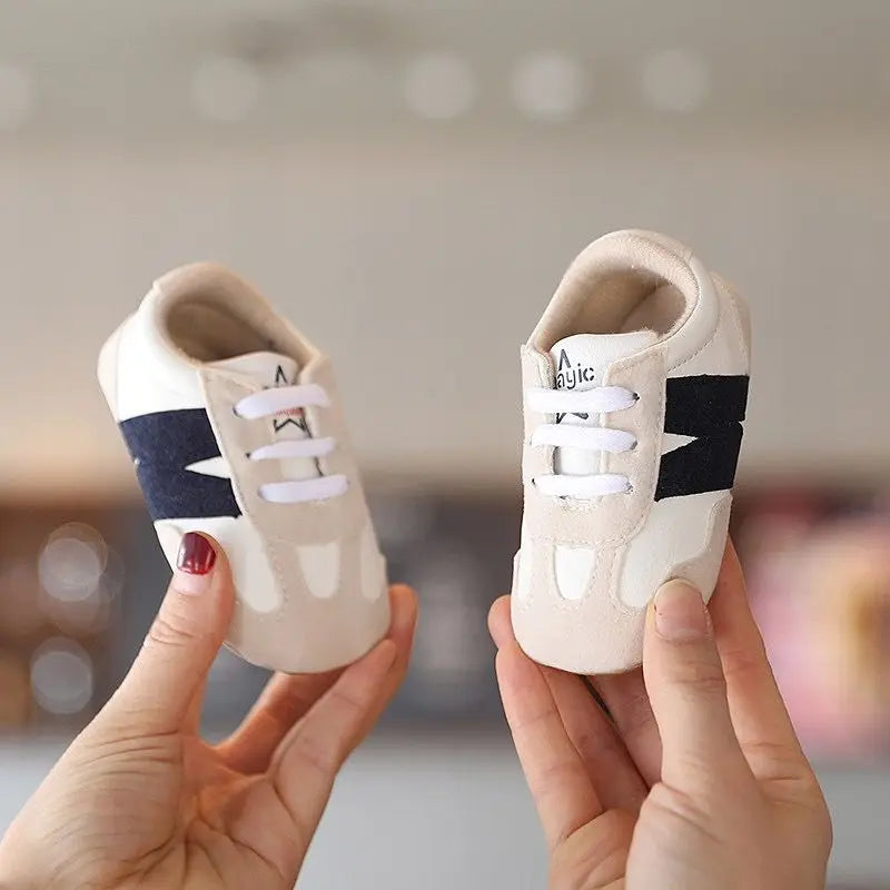 Newborn Baby Classic Sneakers Letters Splicing Baby Casual Shoe Anti-slip Hundred Walking Baby Boys Girls Baby Shoes 0-18 Months