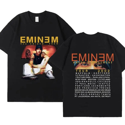 Eminem Graphic Print T Shirt Hip Hop Streetwear Rock T Shirt Short Sleeve Fashion Casual Crew Neck Plus Size T Shirt Women