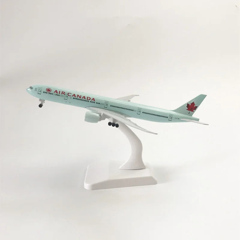 20CM Boeing 777 Air Canada Alloy Airplane Model Toy With Wheel Replica Aircraft Plane Boys for Collectible Display Gift