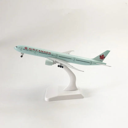 20CM Boeing 777 Air Canada Alloy Airplane Model Toy With Wheel Replica Aircraft Plane Boys for Collectible Display Gift