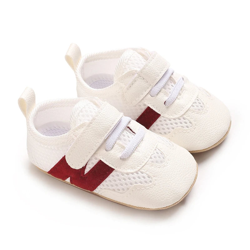 Newborn Baby Classic Sneakers Letters Splicing Baby Casual Shoe Anti-slip Hundred Walking Baby Boys Girls Baby Shoes 0-18 Months