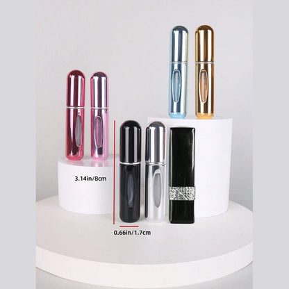 6-Pack Portable Spray Bottle Travel Set 5ml Refillable Perfume Spray