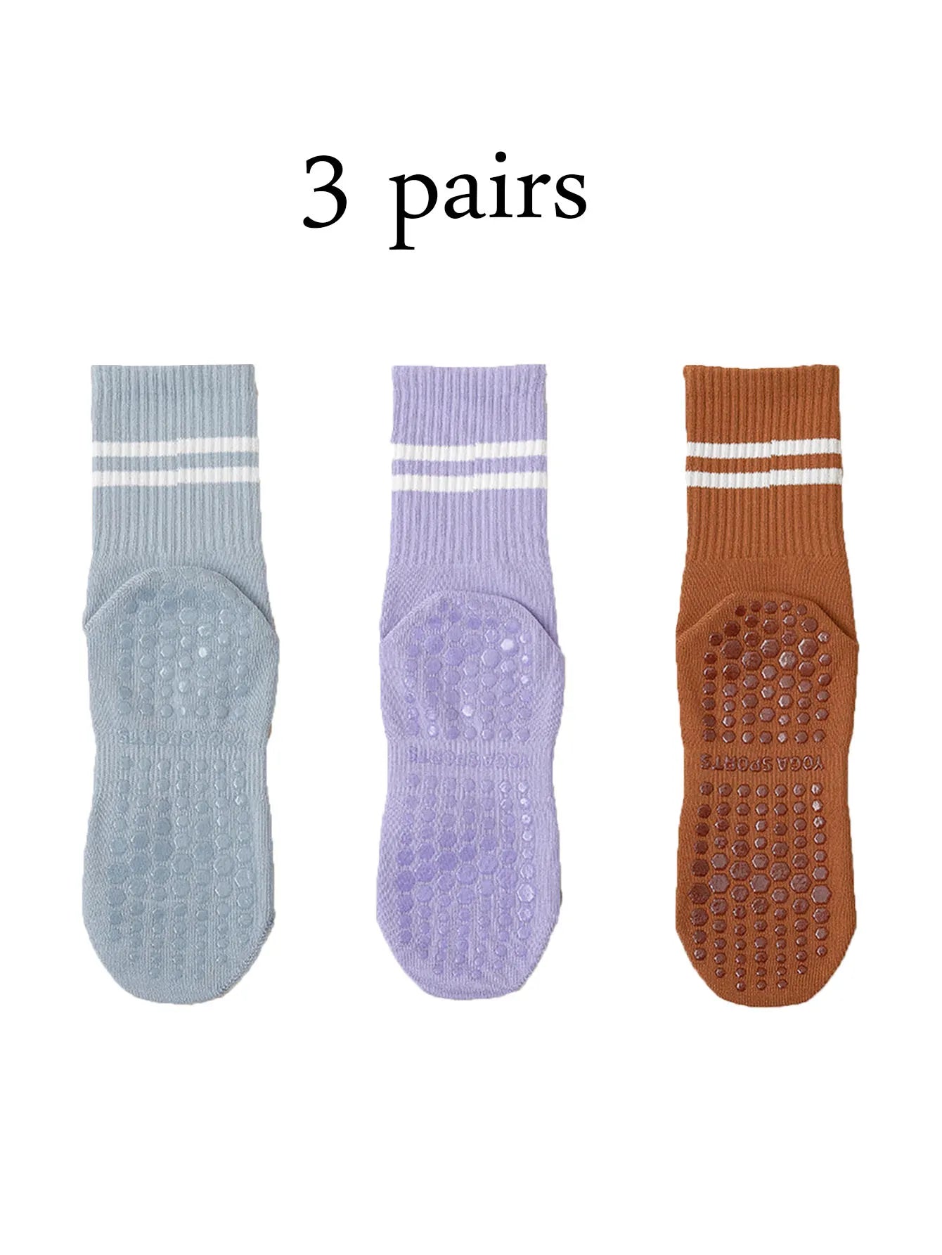 Pilates Socks with Grips for Women Yoga Socks Barre Socks Non Slip Socks of 4pairs